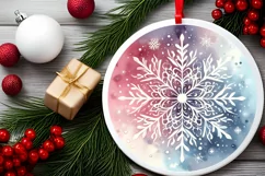 Round Christmas Ornament Sublimation|Clipart Product Image 2
