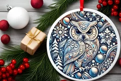 Round Christmas Ornament Sublimation|Clipart Product Image 2