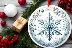 Round Christmas Ornament Sublimation|Clipart Product Image 2