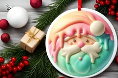 Pastel 3D Marzipan Santa Sublimation PNG Product Image 2
