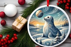 Round Christmas Ornament Sublimation|Clipart Product Image 2