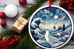 Round Christmass Ornament PNG Product Image 2