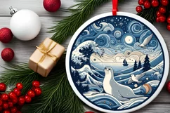 Round Christmas Ornament Sublimation|Clipart Product Image 2