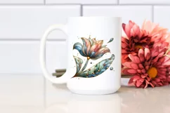 Stained Tulip | Marble Watercolor Clipart Product Image 2