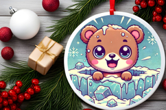 Round Christmass Ornament PNG Product Image 2