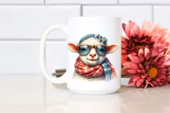 Watercolor Cute Lamb Portrait | Clipart Product Image 2