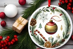 Round Christmas Ornament Sublimation|Clipart Product Image 2