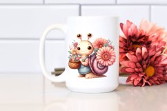 Detailed Baby Snail Basket Flowers Gerbera Bouquet | Clipart Product Image 2