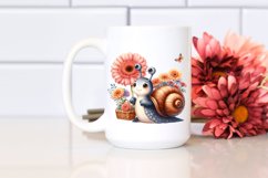 Detailed Baby Snail Basket Flowers Gerbera Bouquet | Clipart Product Image 2