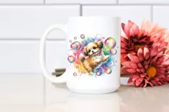 Colorful Baby Dog Twirling | Clipart Product Image 2