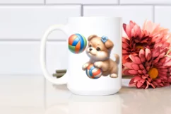 Cute Baby Playing Volleyball | Clipart Product Image 2