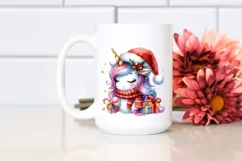 Cool Unicorn with Santa Hat, New Year PNG Product Image 2