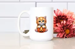 Baby Kitten with Pumpkin, PNG Product Image 2