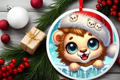 Round Christmas Ornament Sublimation|Clipart Product Image 2