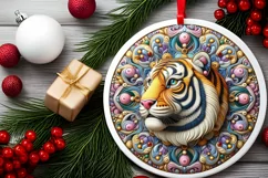 Round Christmas Ornament Sublimation|Clipart Product Image 2