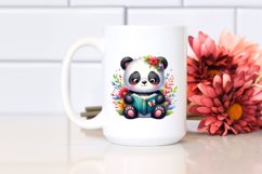 Colorful Panda Reading Book | Clipart Product Image 2