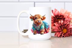 Colorful Baby Highland Cow PNG Product Image 2