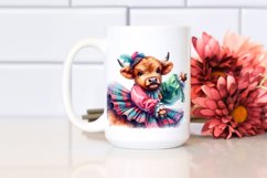 Colorful Baby Highland Cow PNG Product Image 2