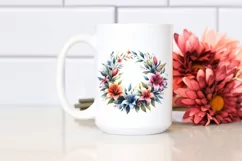Colorful Lily Wreath Watercolor | Clipart Product Image 2