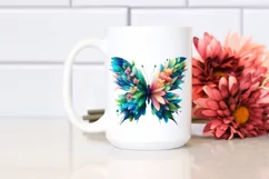 Vibrant Butterfly with Flowers, PNG Product Image 2