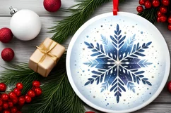 Round Christmas Ornament Sublimation|Clipart Product Image 2