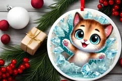 Round Christmas Ornament Sublimation|Clipart Product Image 2
