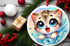 Round Christmas Ornament Sublimation|Clipart Product Image 2