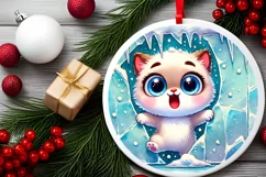 Round Christmas Ornament Sublimation|Clipart Product Image 2