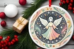 Round Christmas Ornament Sublimation|Clipart Product Image 1