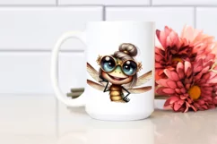 Funny Cute Dragonfly Smiling Vintage Watercolor Clipart Product Image 2