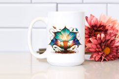 Colorful Morning Glory Stained Abstract Clipart Product Image 2