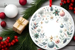 Round Christmas Ornament Sublimation|Clipart Product Image 2
