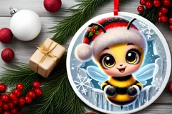 Round Christmas Ornament Sublimation|Clipart Product Image 1