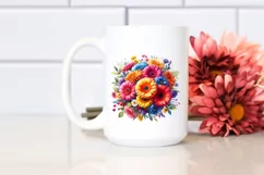 Vibrant Colorful Watercolor Bouquet | Clipart Product Image 2