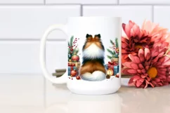 Watercolor Shetland Sheepdog with Christmas Decorations Product Image 2