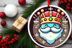Round Christmas Ornament Sublimation|Clipart Product Image 1