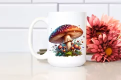 Shiny Watercolor Mushroom Splash PNG Product Image 2