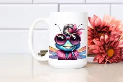 Funny Cute Dragonfly Smiling Watercolor Clipart Product Image 2