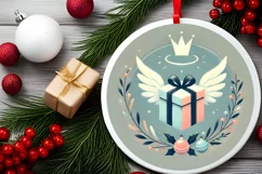 Round Christmas Ornament Sublimation|Clipart Product Image 1