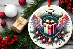 Round Christmas Ornament Sublimation|Clipart Product Image 1