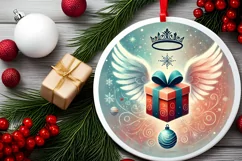Round Christmas Ornament Sublimation|Clipart Product Image 1