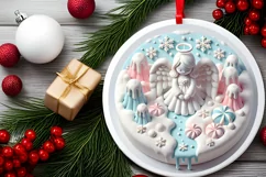 Round Christmas Ornament Sublimation|Clipart Product Image 1