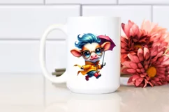 Cute Baby Cow Jumping PNG Product Image 2