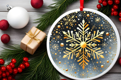 Round Christmass Ornament PNG Product Image 2