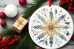 Round Christmas Ornament Sublimation|Clipart Product Image 2