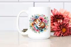 Colorful Cute Baby Tiger Sleeping | Sublimation | Clipart Product Image 2