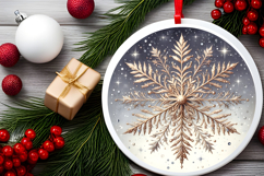 Round Christmass Ornament PNG Product Image 2
