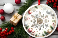 Round Christmas Ornament Sublimation|Clipart Product Image 2