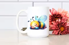Colorful Sleeping Baby Bee | Clipart Product Image 2