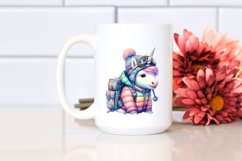 Baby Unicorn in Mountaineer&#039;s Gear, Watercolor PNG Product Image 2